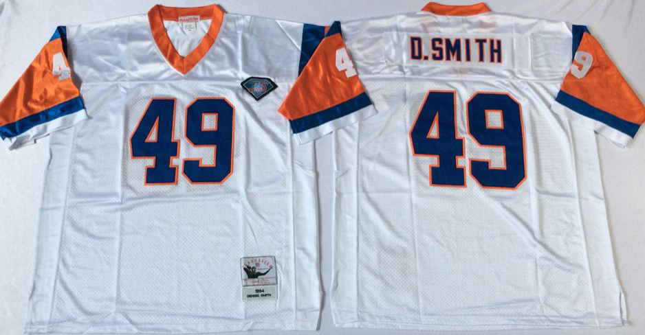 Men NFL Denver Broncos 49 D Smith white Mitchell Ness jerseys